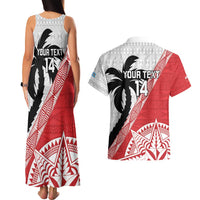 Fiji and Tonga Rugby Custom Couples Matching Tank Maxi Dress and Hawaiian Shirt Flying Fijians Ikale Tahi Together Pacific - Polynesian Pride