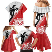 Fiji and Tonga Rugby Custom Family Matching Mermaid Dress and Hawaiian Shirt Flying Fijians Ikale Tahi Together Pacific - Polynesian Pride