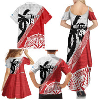 Fiji and Tonga Rugby Custom Family Matching Summer Maxi Dress and Hawaiian Shirt Flying Fijians Ikale Tahi Together Pacific - Polynesian Pride