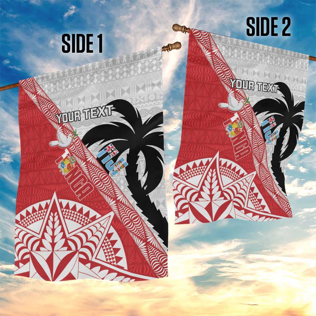 Fiji and Tonga Rugby Custom Garden Flag Flying Fijians Ikale Tahi Together Pacific - Polynesian Pride