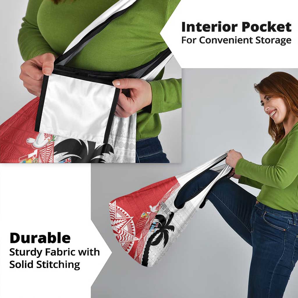 Fiji and Tonga Rugby Custom Grocery Bag Flying Fijians Ikale Tahi Together Pacific - Polynesian Pride