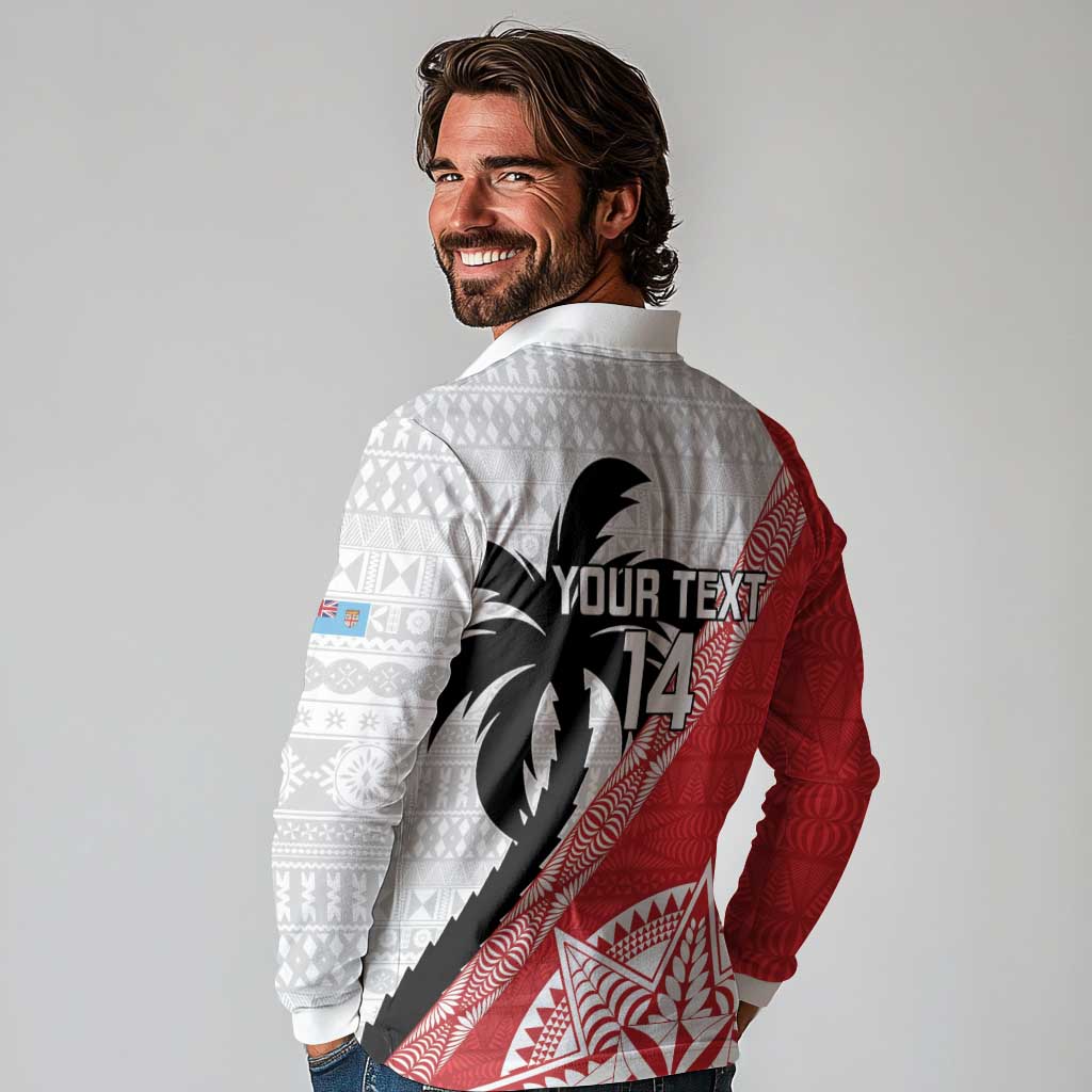 Fiji and Tonga Rugby Custom Long Sleeve Polo Shirt Flying Fijians Ikale Tahi Together Pacific - Polynesian Pride