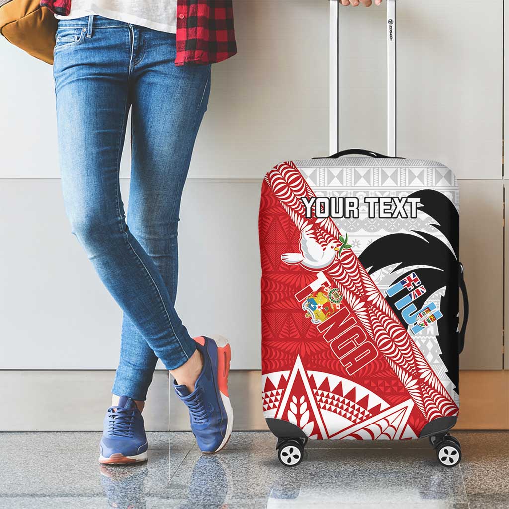 Fiji and Tonga Rugby Custom Luggage Cover Flying Fijians Ikale Tahi Together Pacific - Polynesian Pride
