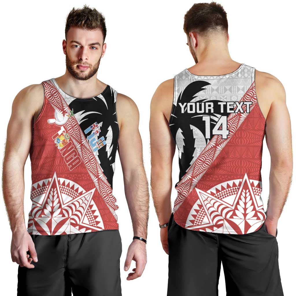 Fiji and Tonga Rugby Custom Men Tank Top Flying Fijians Ikale Tahi Together Pacific - Polynesian Pride