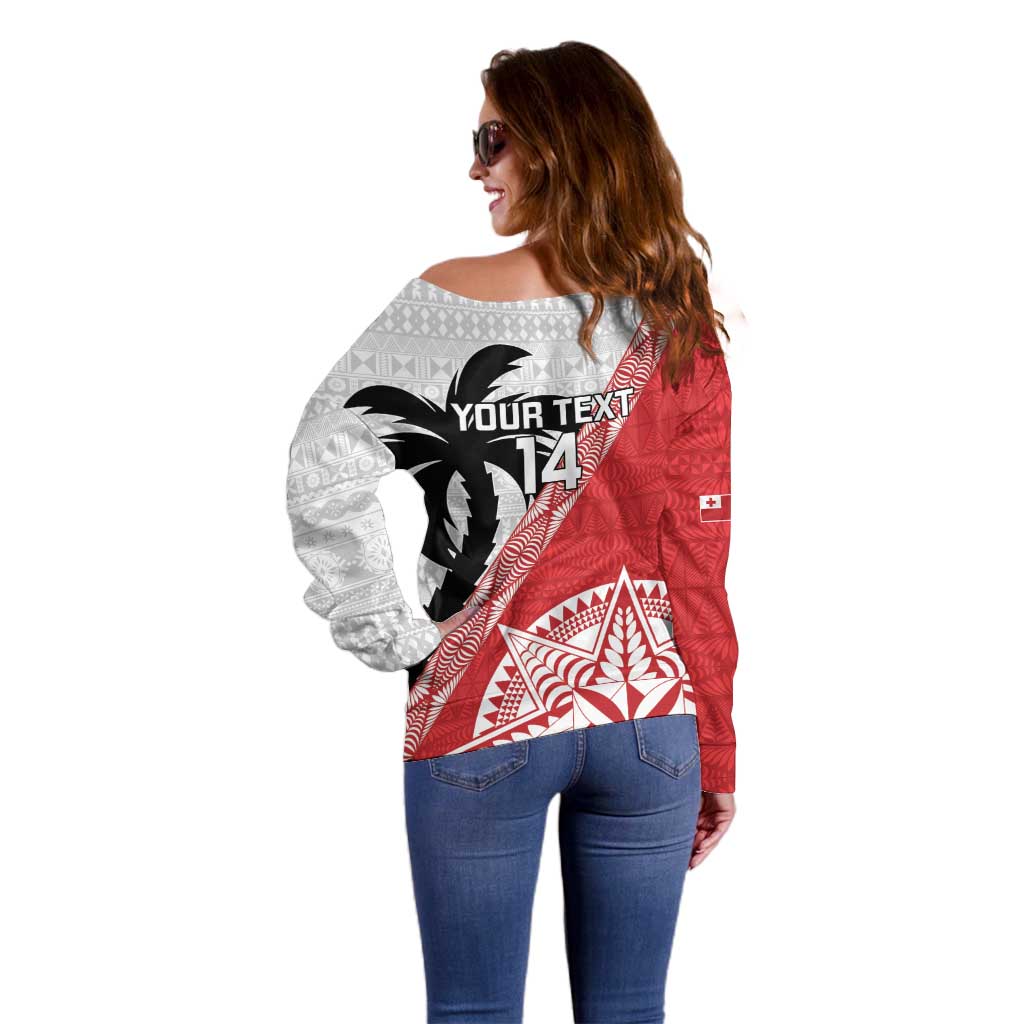 Fiji and Tonga Rugby Custom Off Shoulder Sweater Flying Fijians Ikale Tahi Together Pacific - Polynesian Pride