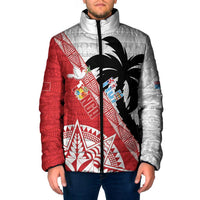 Fiji and Tonga Rugby Custom Padded Jacket Flying Fijians Ikale Tahi Together Pacific - Polynesian Pride