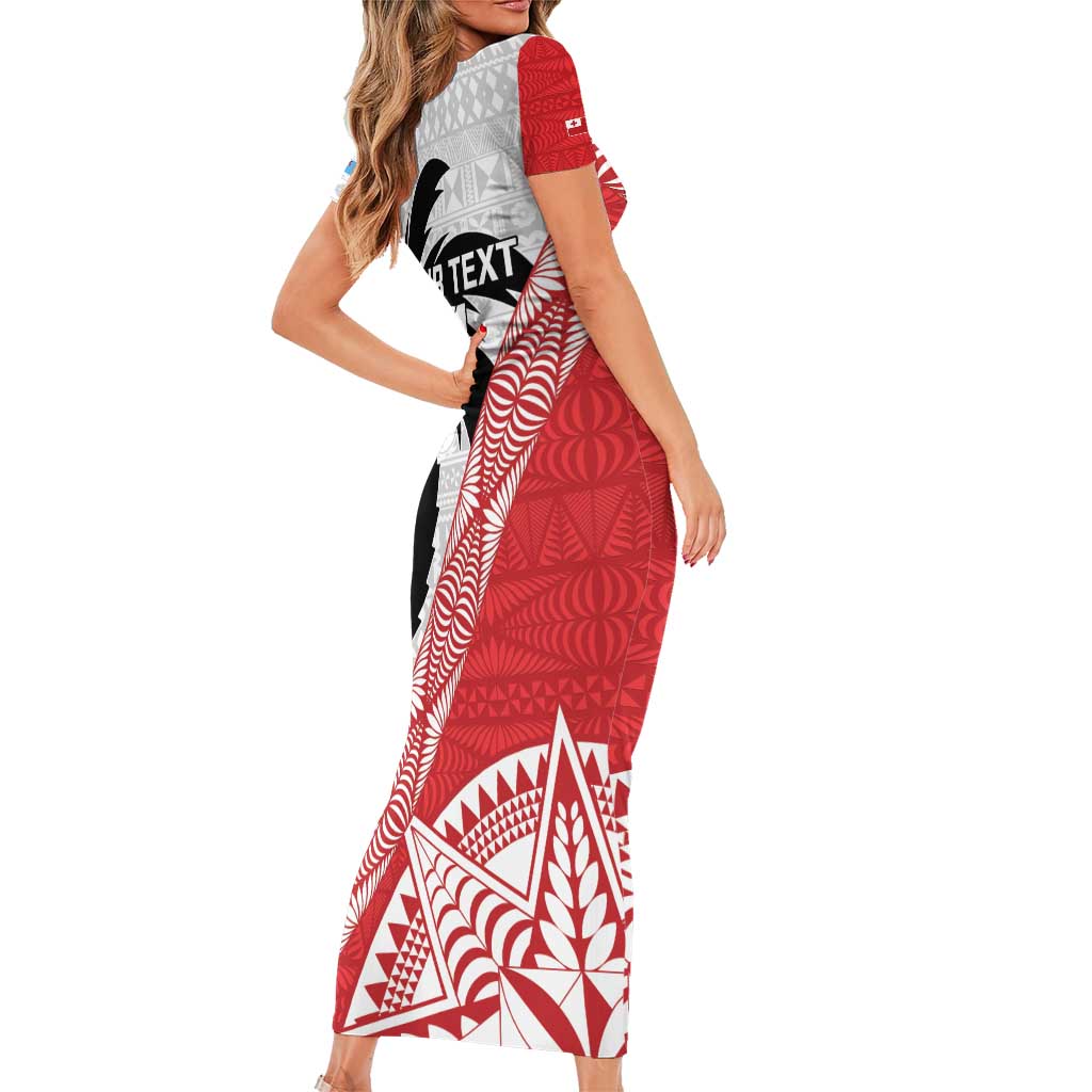 Fiji and Tonga Rugby Custom Short Sleeve Bodycon Dress Flying Fijians Ikale Tahi Together Pacific - Polynesian Pride