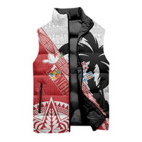 Fiji and Tonga Rugby Custom Sleeveless Puffer Jacket Flying Fijians Ikale Tahi Together Pacific - Polynesian Pride