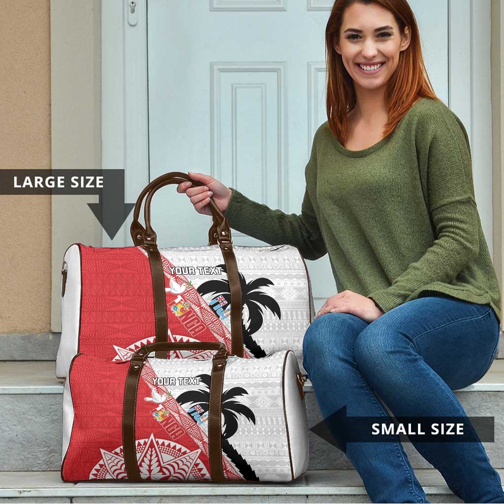 Fiji and Tonga Rugby Custom Travel Bag Flying Fijians Ikale Tahi Together Pacific - Polynesian Pride