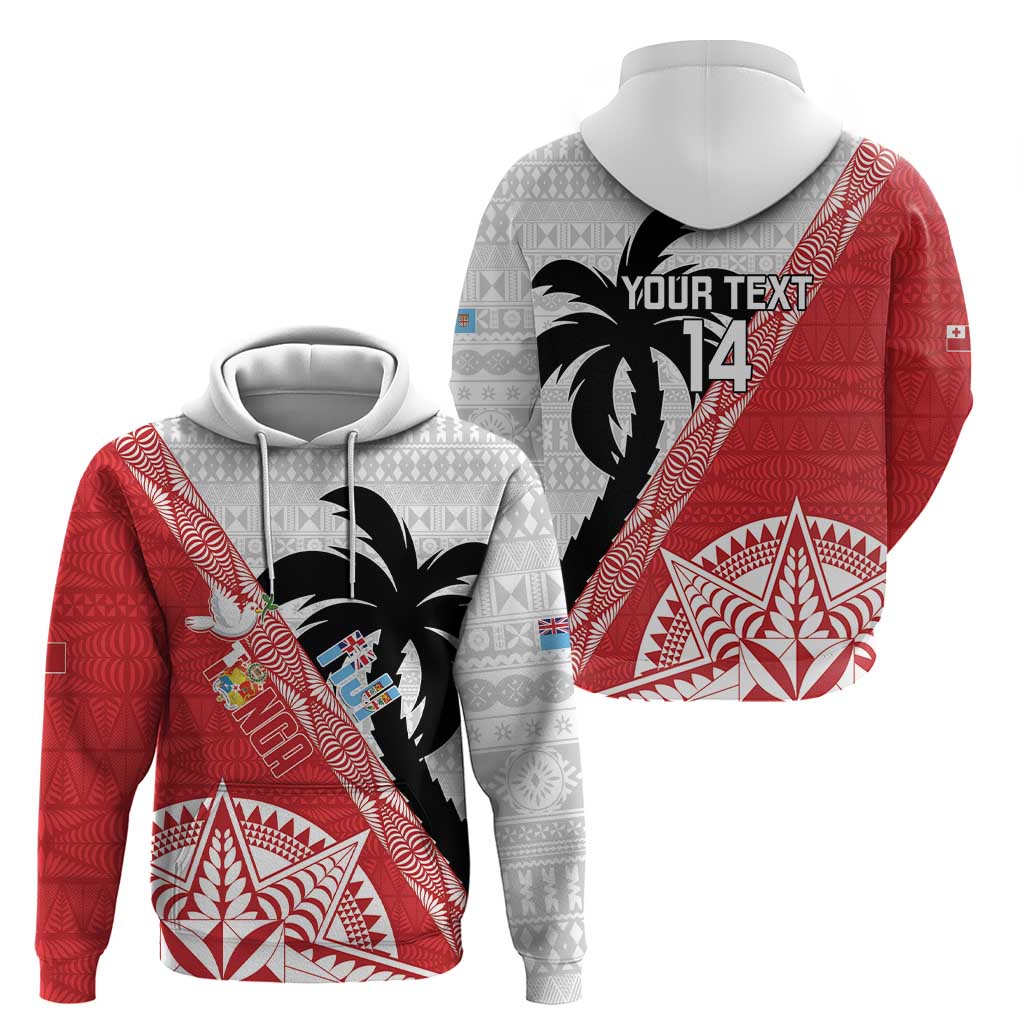 Fiji and Tonga Rugby Custom Zip Hoodie Flying Fijians Ikale Tahi Together Pacific - Polynesian Pride