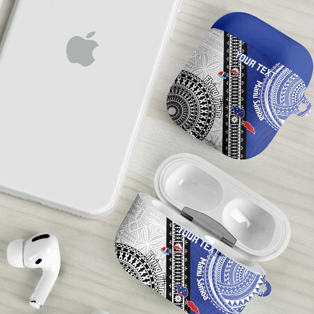 Fiji an Samoa Rugby Custom AirPods Case Flying Fijians Manu Samoa Together Pacific - Polynesian Pride