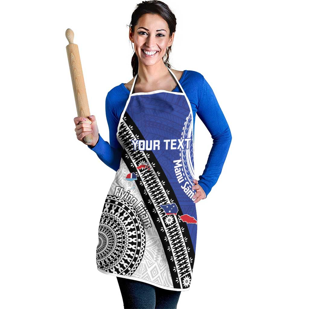 Fiji an Samoa Rugby Custom Apron Flying Fijians Manu Samoa Together Pacific - Polynesian Pride