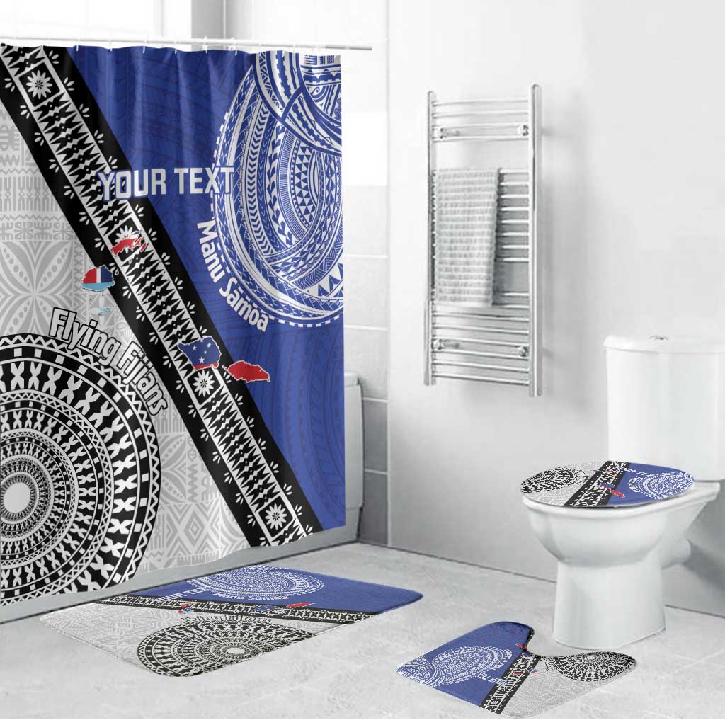 Fiji an Samoa Rugby Custom Bathroom Set Flying Fijians Manu Samoa Together Pacific - Polynesian Pride