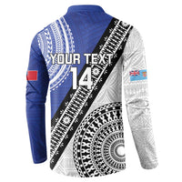 Fiji an Samoa Rugby Custom Button Sweatshirt Flying Fijians Manu Samoa Together Pacific - Polynesian Pride