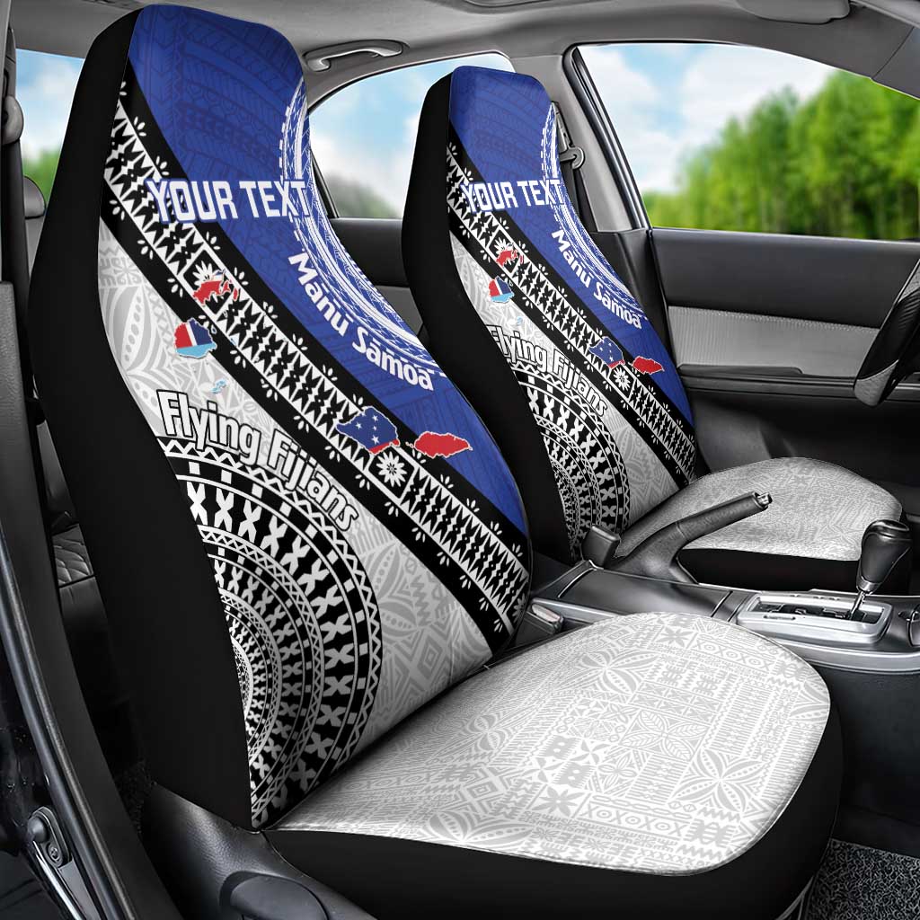 Fiji an Samoa Rugby Custom Car Seat Cover Flying Fijians Manu Samoa Together Pacific - Polynesian Pride