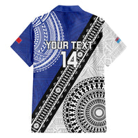Fiji an Samoa Rugby Custom Family Matching Off The Shoulder Long Sleeve Dress and Hawaiian Shirt Flying Fijians Manu Samoa Together Pacific - Polynesian Pride