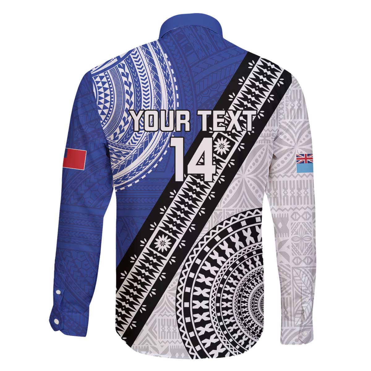 Fiji an Samoa Rugby Custom Family Matching Off The Shoulder Long Sleeve Dress and Hawaiian Shirt Flying Fijians Manu Samoa Together Pacific - Polynesian Pride