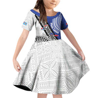 Fiji an Samoa Rugby Custom Family Matching Off Shoulder Short Dress and Hawaiian Shirt Flying Fijians Manu Samoa Together Pacific - Polynesian Pride