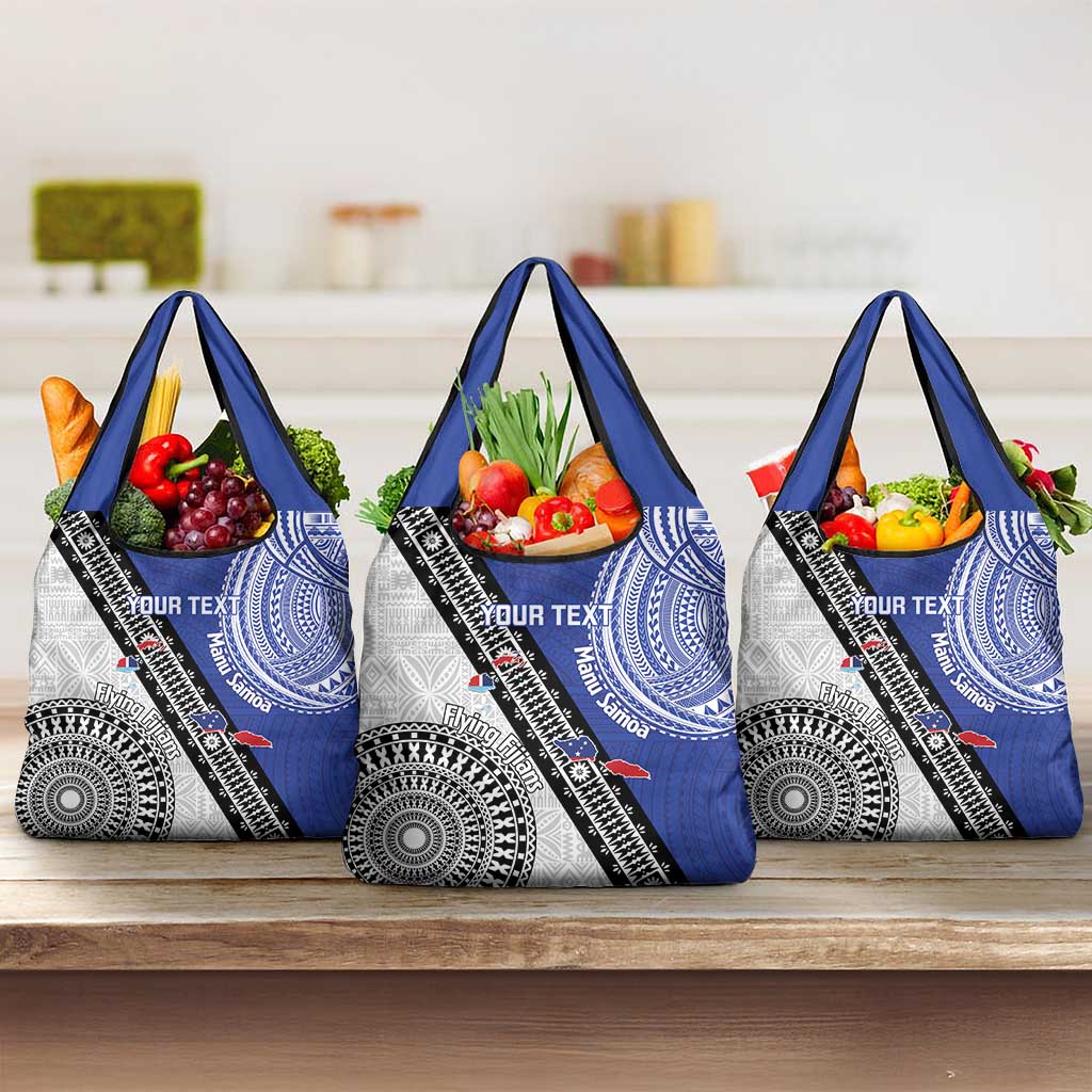 Fiji an Samoa Rugby Custom Grocery Bag Flying Fijians Manu Samoa Together Pacific - Polynesian Pride