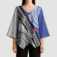 Fiji an Samoa Rugby Custom Kimono Sleeve Blouse Flying Fijians Manu Samoa Together Pacific - Polynesian Pride