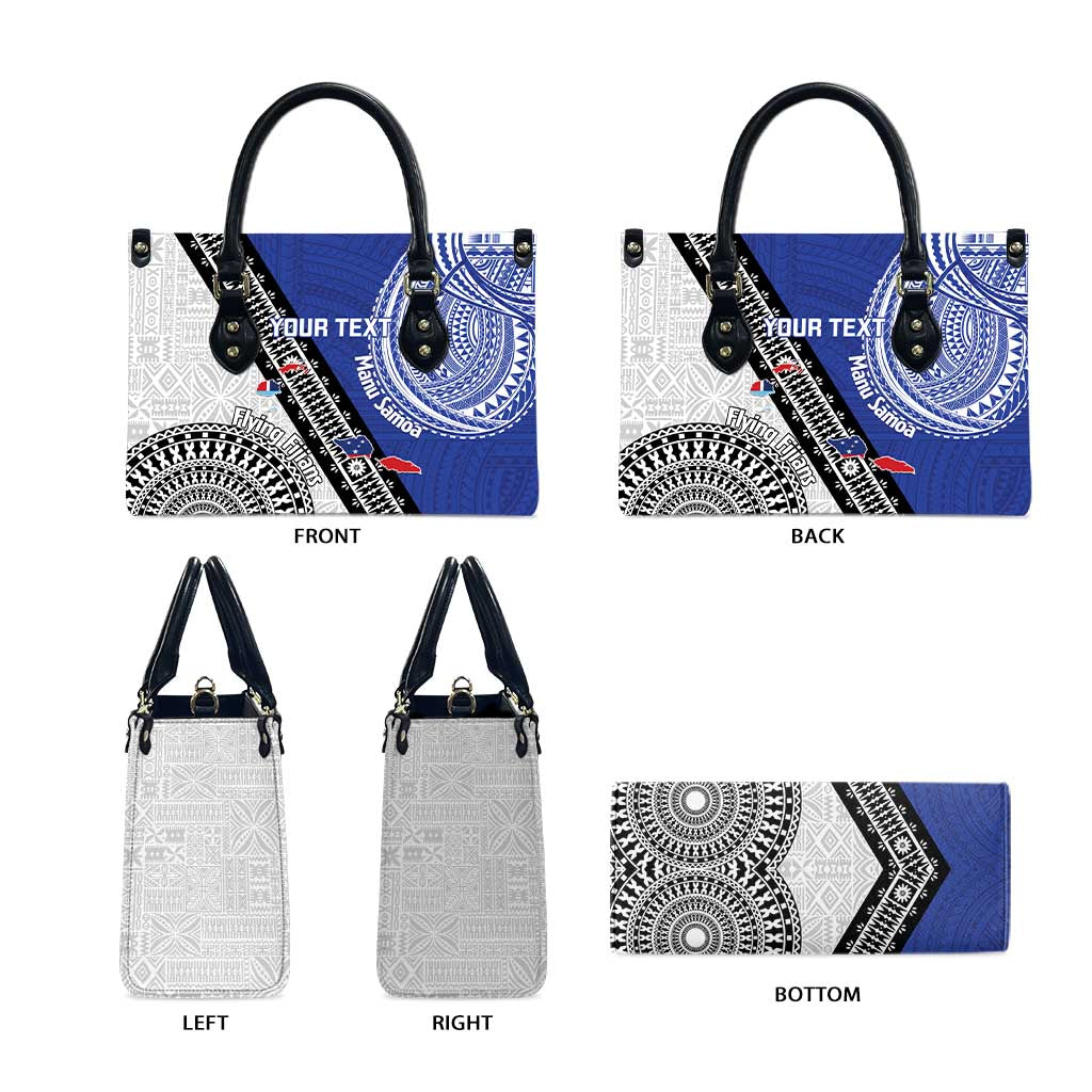 Fiji an Samoa Rugby Custom Leather Bag Flying Fijians Manu Samoa Together Pacific - Polynesian Pride