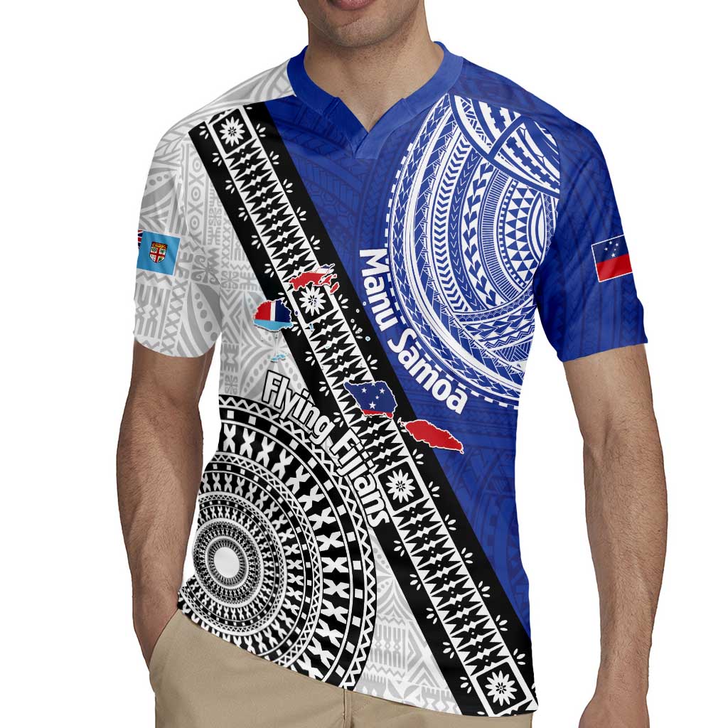 Fiji an Samoa Rugby Custom Rugby Jersey Flying Fijians Manu Samoa Together Pacific LT14 - Polynesian Pride