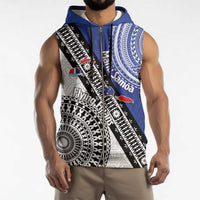 Fiji an Samoa Rugby Custom Sleeveless Zip Hoodie Flying Fijians Manu Samoa Together Pacific - Polynesian Pride