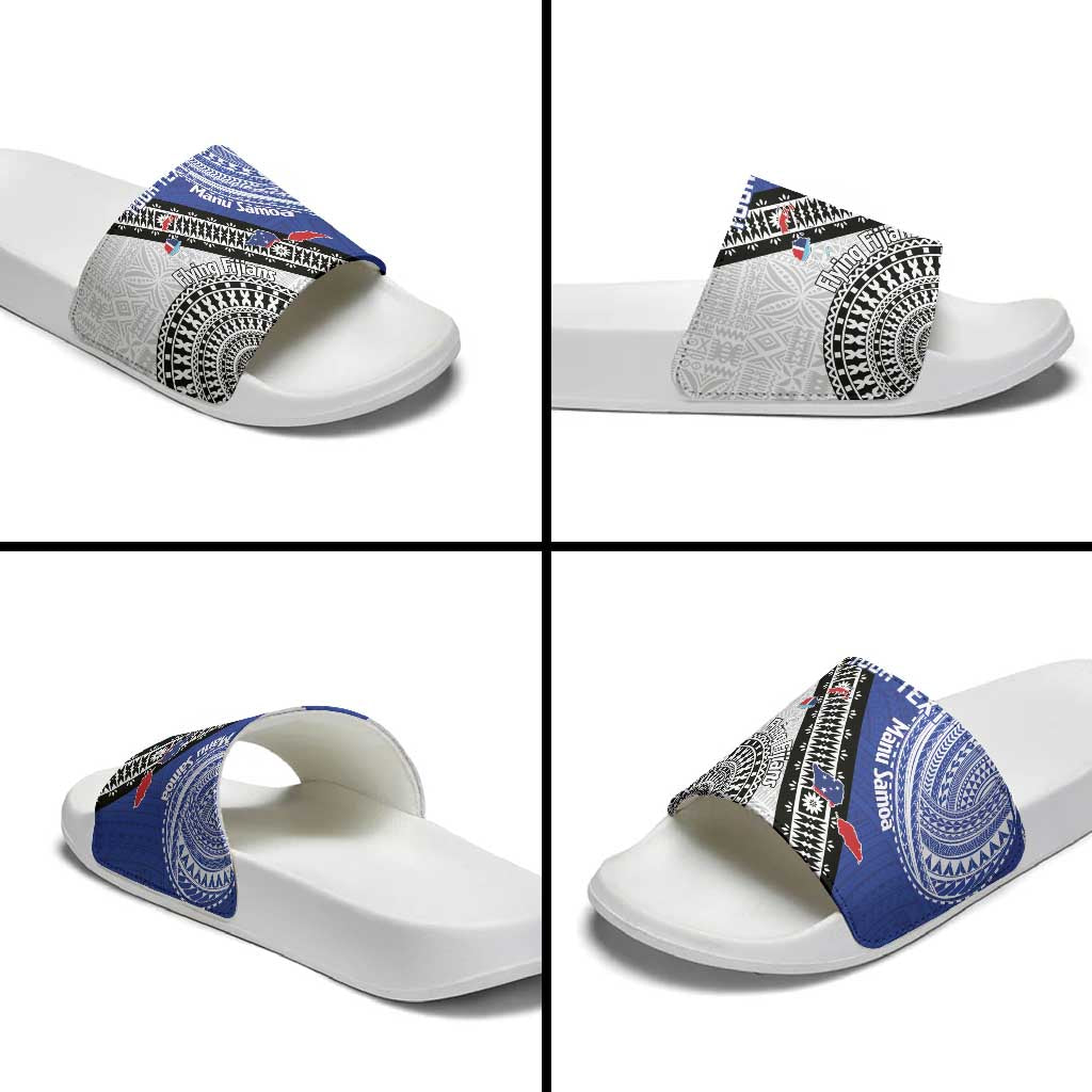 Fiji an Samoa Rugby Custom Slide Sandals Flying Fijians Manu Samoa Together Pacific - Polynesian Pride