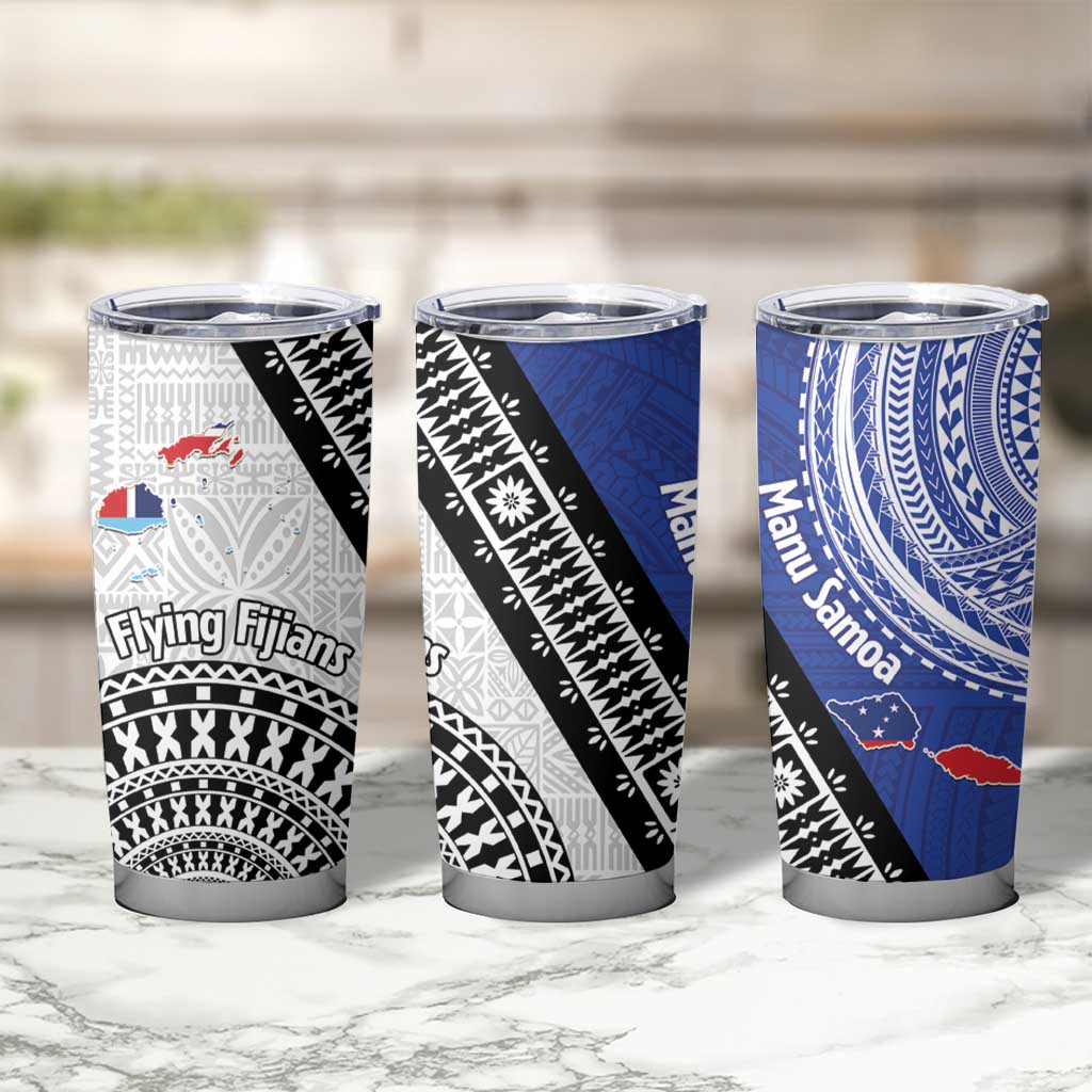 Fiji an Samoa Rugby Tumbler Cup Flying Fijians Manu Samoa Together Pacific - Polynesian Pride