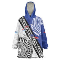 Fiji an Samoa Rugby Custom Wearable Blanket Hoodie Flying Fijians Manu Samoa Together Pacific - Polynesian Pride