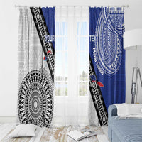 Fiji an Samoa Rugby Custom Window Curtain Flying Fijians Manu Samoa Together Pacific - Polynesian Pride