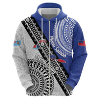 Fiji an Samoa Rugby Custom Zip Hoodie Flying Fijians Manu Samoa Together Pacific - Polynesian Pride