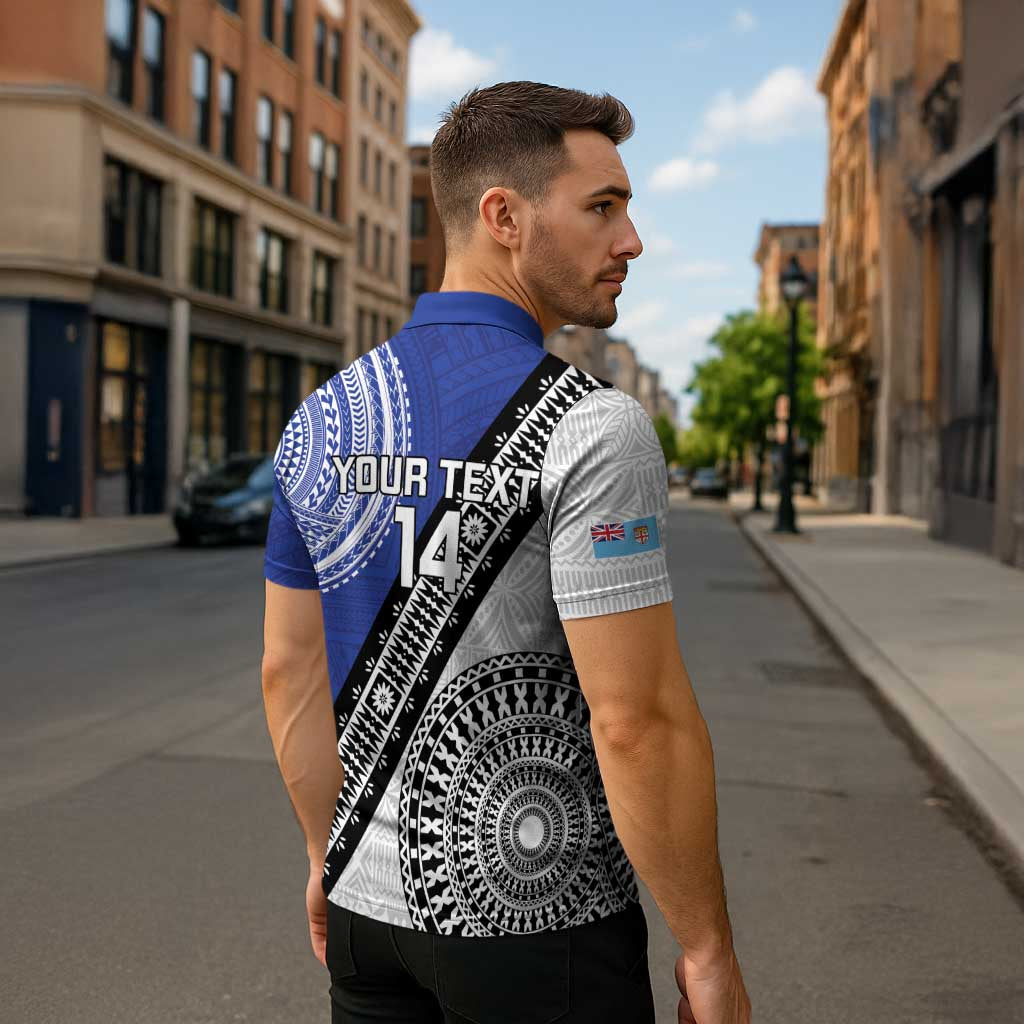 Fiji an Samoa Rugby Custom Zipper Polo Shirt Flying Fijians Manu Samoa Together Pacific - Polynesian Pride