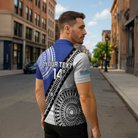 Fiji an Samoa Rugby Custom Zipper Polo Shirt Flying Fijians Manu Samoa Together Pacific - Polynesian Pride