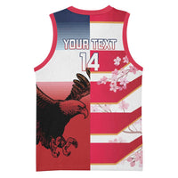 USA and Japan Rugby Custom Basketball Jersey Eagles Brave Blossoms Together Pacific LT14 - Polynesian Pride
