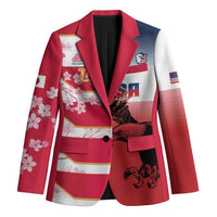USA and Japan Rugby Custom Blazer Eagles Brave Blossoms Together Pacific - Polynesian Pride