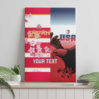 USA and Japan Rugby Custom Canvas Wall Art Eagles Brave Blossoms Together Pacific LT14 - Polynesian Pride