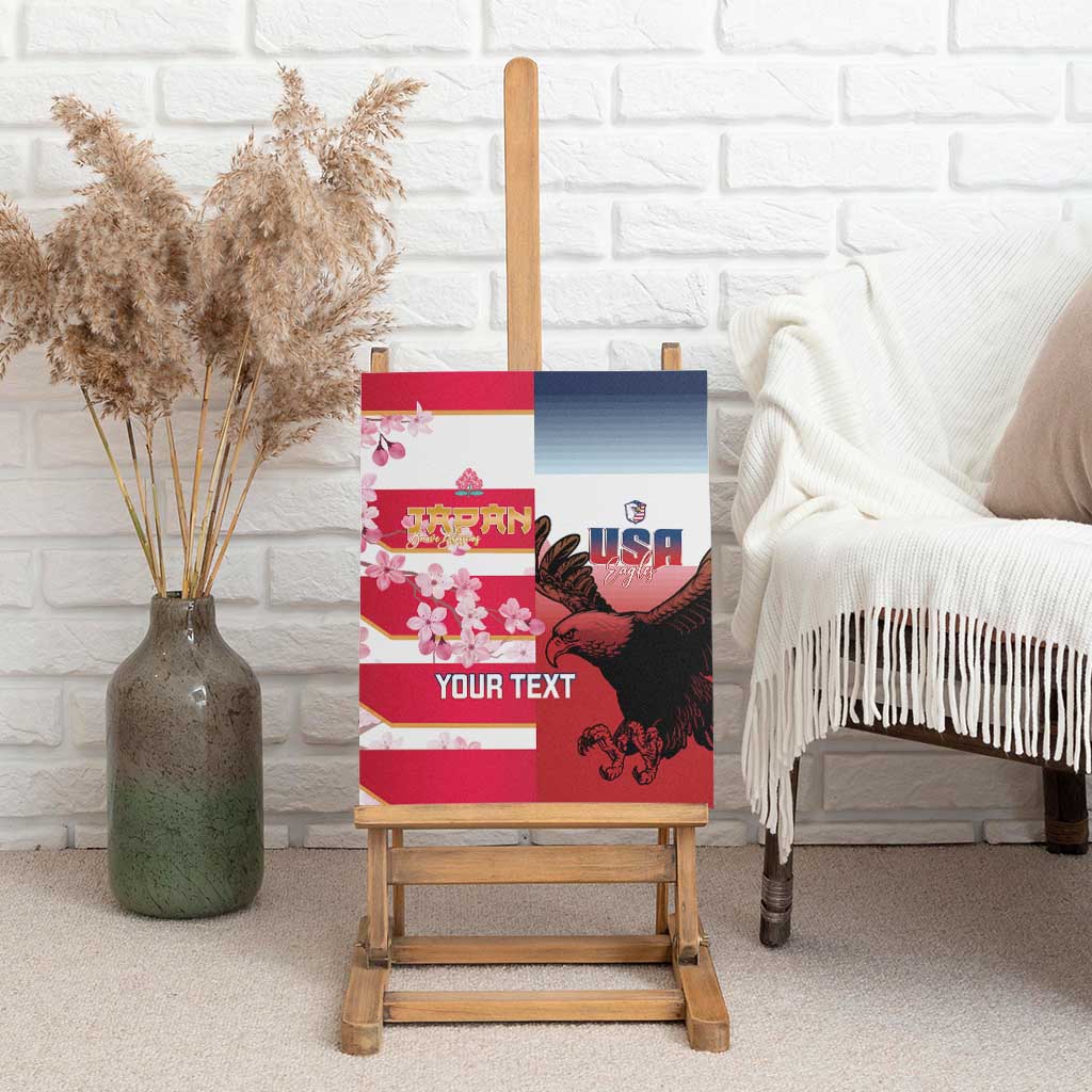 USA and Japan Rugby Custom Canvas Wall Art Eagles Brave Blossoms Together Pacific LT14 - Polynesian Pride
