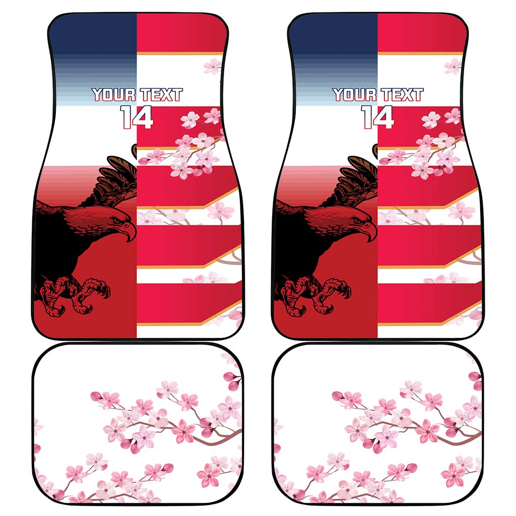 USA and Japan Rugby Custom Car Mats Eagles Brave Blossoms Together Pacific LT14 - Polynesian Pride