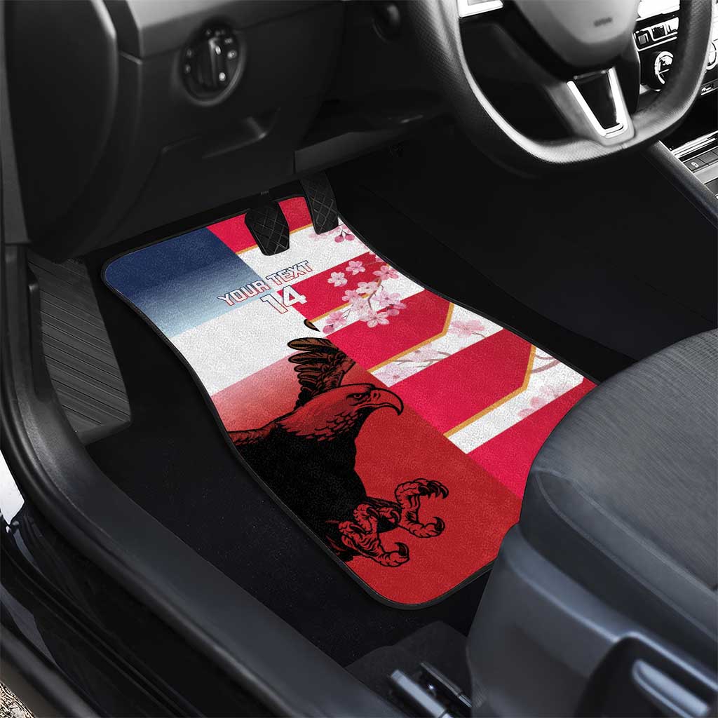 USA and Japan Rugby Custom Car Mats Eagles Brave Blossoms Together Pacific LT14 - Polynesian Pride
