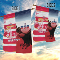 USA and Japan Rugby Custom Garden Flag Eagles Brave Blossoms Together Pacific - Polynesian Pride