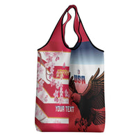 USA and Japan Rugby Custom Grocery Bag Eagles Brave Blossoms Together Pacific - Polynesian Pride