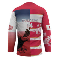 USA and Japan Rugby Custom Hockey Jersey Eagles Brave Blossoms Together Pacific LT14 - Polynesian Pride