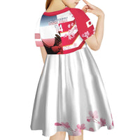 USA and Japan Rugby Custom Kid Short Sleeve Dress Eagles Brave Blossoms Together Pacific - Polynesian Pride