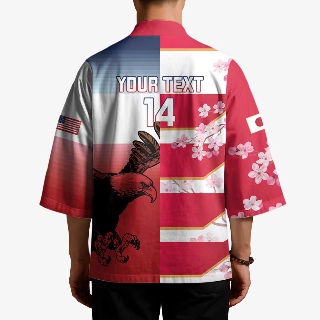 USA and Japan Rugby Custom Kimono Eagles Brave Blossoms Together Pacific - Polynesian Pride