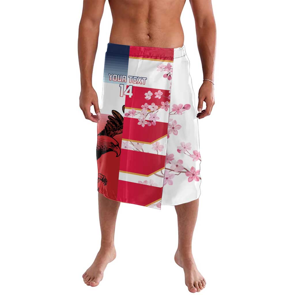 USA and Japan Rugby Custom Lavalava Eagles Brave Blossoms Together Pacific - Polynesian Pride