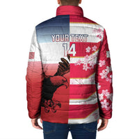 USA and Japan Rugby Custom Padded Jacket Eagles Brave Blossoms Together Pacific LT14 - Polynesian Pride