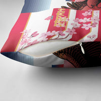 USA and Japan Rugby Custom Pillow Cover Eagles Brave Blossoms Together Pacific - Polynesian Pride