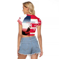 USA and Japan Rugby Custom Raglan Cropped T Shirt Eagles Brave Blossoms Together Pacific - Polynesian Pride