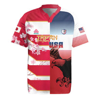 USA and Japan Rugby Custom Rugby Jersey Eagles Brave Blossoms Together Pacific LT14 Red - Polynesian Pride